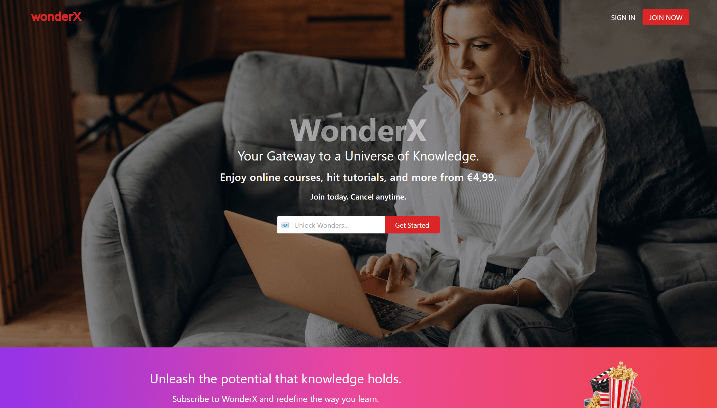 WonderX Online Courses React NextJS Typescript